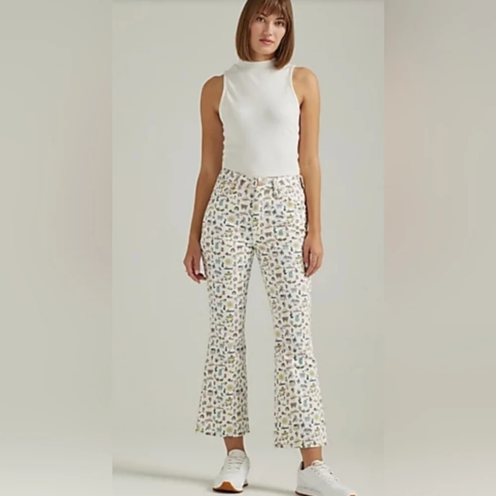 NWT Free People X Wrangler Life's Lemons High Rise Kick Flare Wrocks 672 - Picture 3 of 6